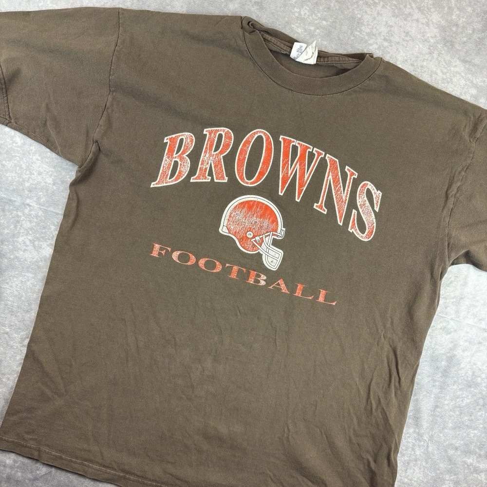 Vintage Cleveland Browns Champion Shirt Mens XL Brown NFL Y2K Football Faded